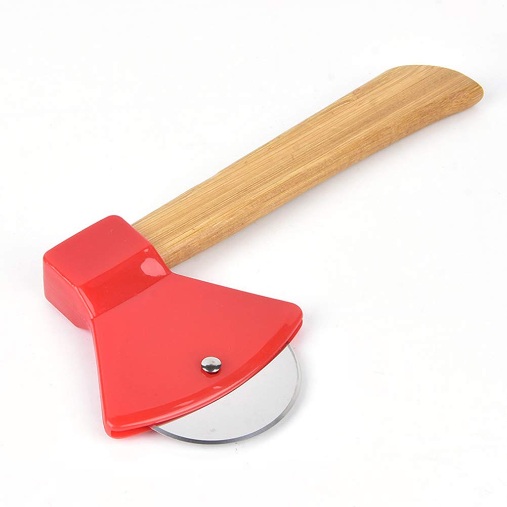 Premium Bamboo Handle Pizza Cutter - Sharp Rotating Blade Axe-Style Pizza Wheel Slicer for Perfect Cuts | Ergonomic Design for Pizza, Pie, Waffles & Dough | Ideal for Home Kitchens, Restaurants & Outdoor Cooking