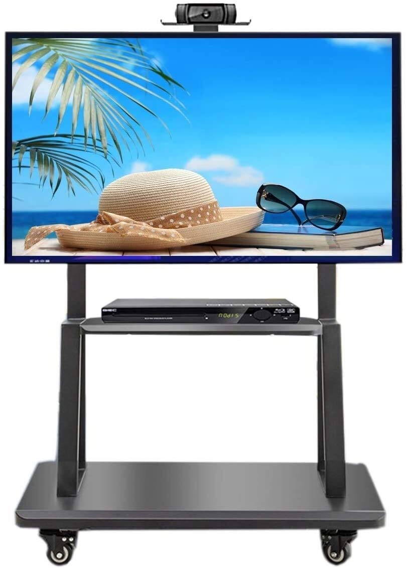 ESSNS Universal Rolling TV Stand for 32-75 Inch Flat Screens - Mobile TV Cart with Wheels for LED, LCD, OLED & Plasma TVs (Supports 120kg) - Perfect for Living Rooms, Bedrooms & Home Theaters