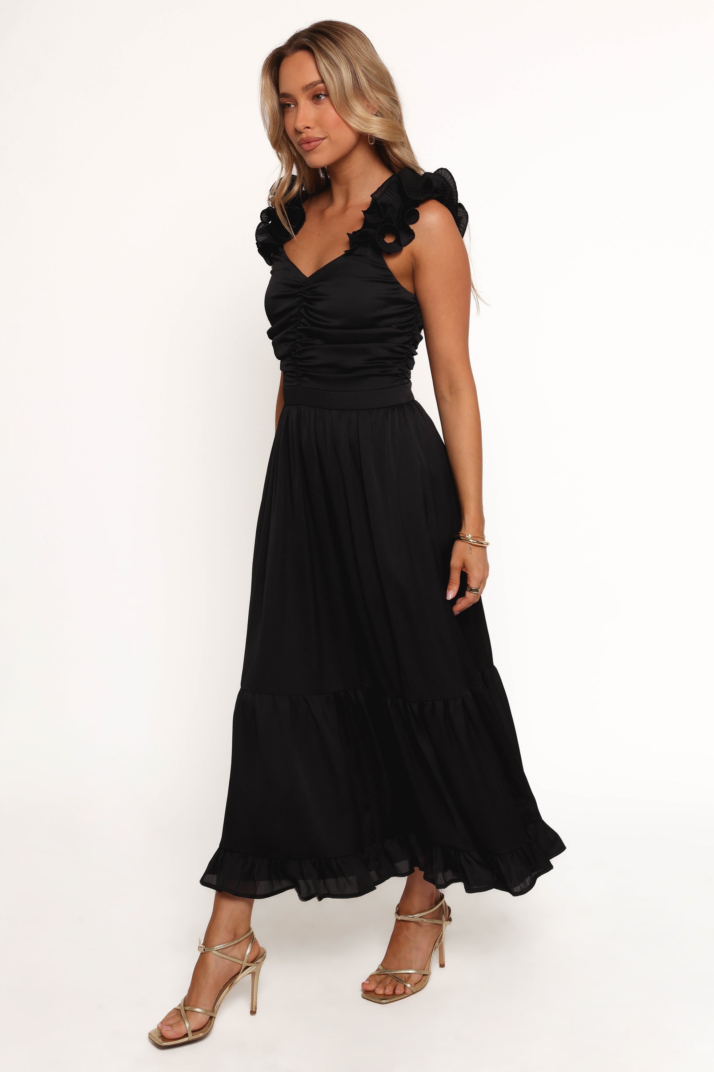 Inca Midi Dress for Women - Elegant Black Flowy Summer Dress | Perfect for Beach Vacations, Date Nights & Casual Outings