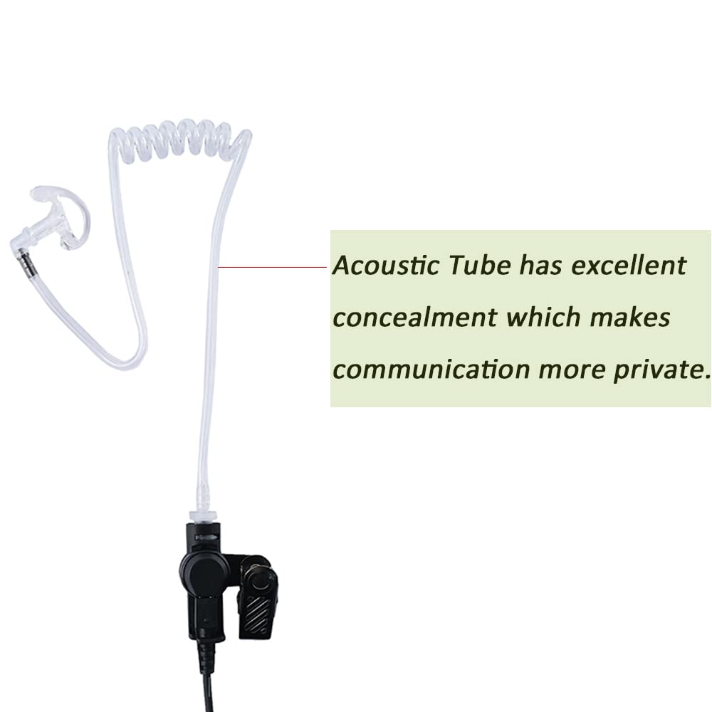 BVMAG 3.5mm Surveillance Earpiece - 5 Pack Clear Audio Headset for Law Enforcement Walkie Talkies & Two-Way Radios | Discreet Communication for Security Guards, Police Officers & Event Staff