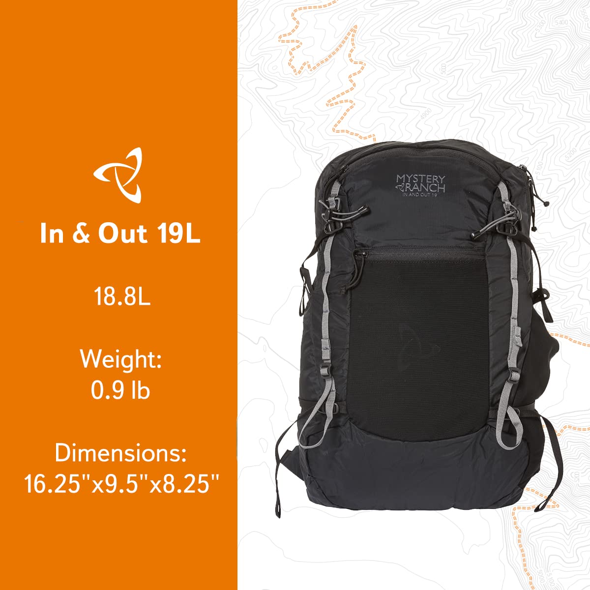 Mystery Ranch In & Out Backpack - Lightweight & Foldable Unisex Daypack for Hiking, Travel & Work - Black One Size - Perfect for Commuting, Outdoor Adventures & Daily Use