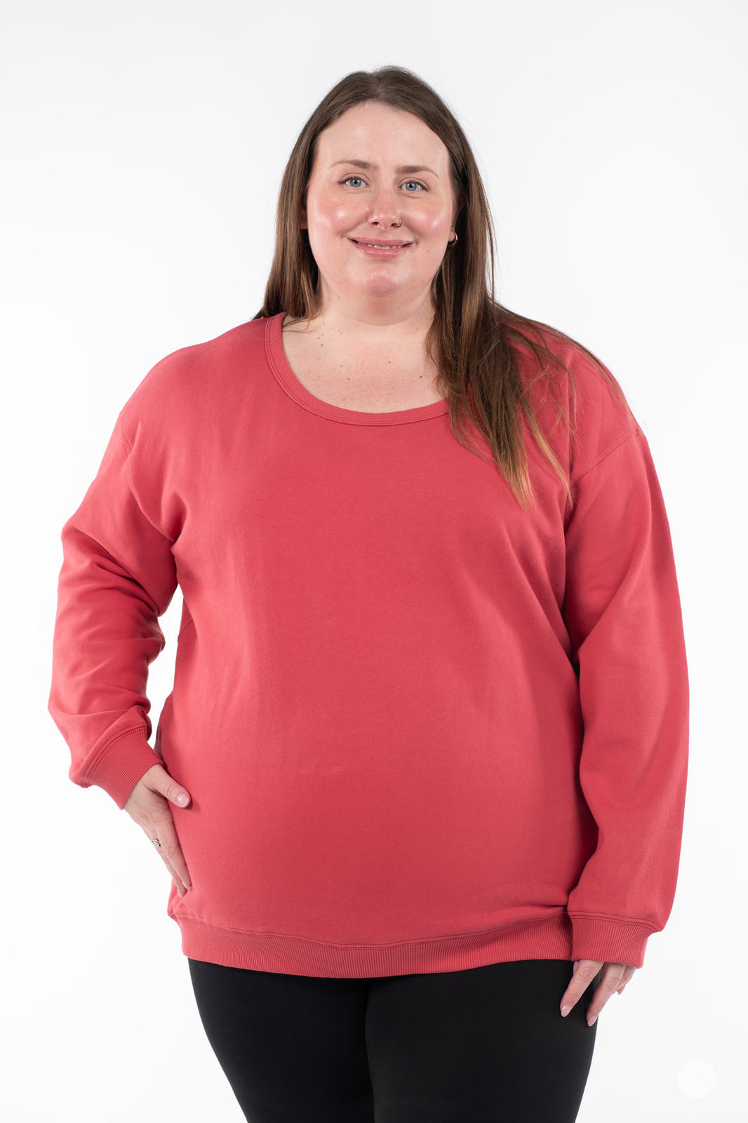 Women's Soft Scoop Neck Sweatshirt - Cozy Pullover Casual Long Sleeve Shirt for Fall & Winter | Perfect for Lounge, Workout, and Everyday Wear