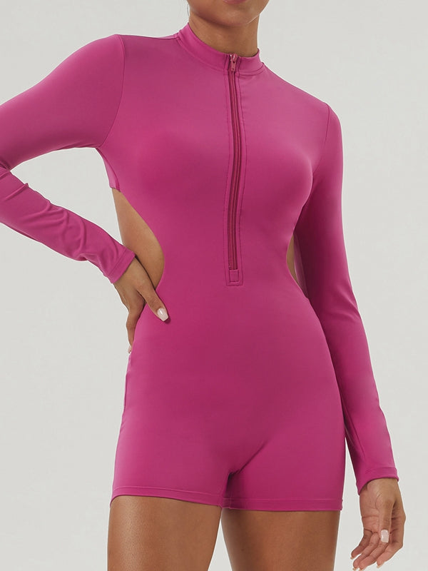 ZASUWA Women's Sexy Cutout Romper Jumpsuit with Zipper Detail - Perfect for Night Out, Party, and Summer Fashion