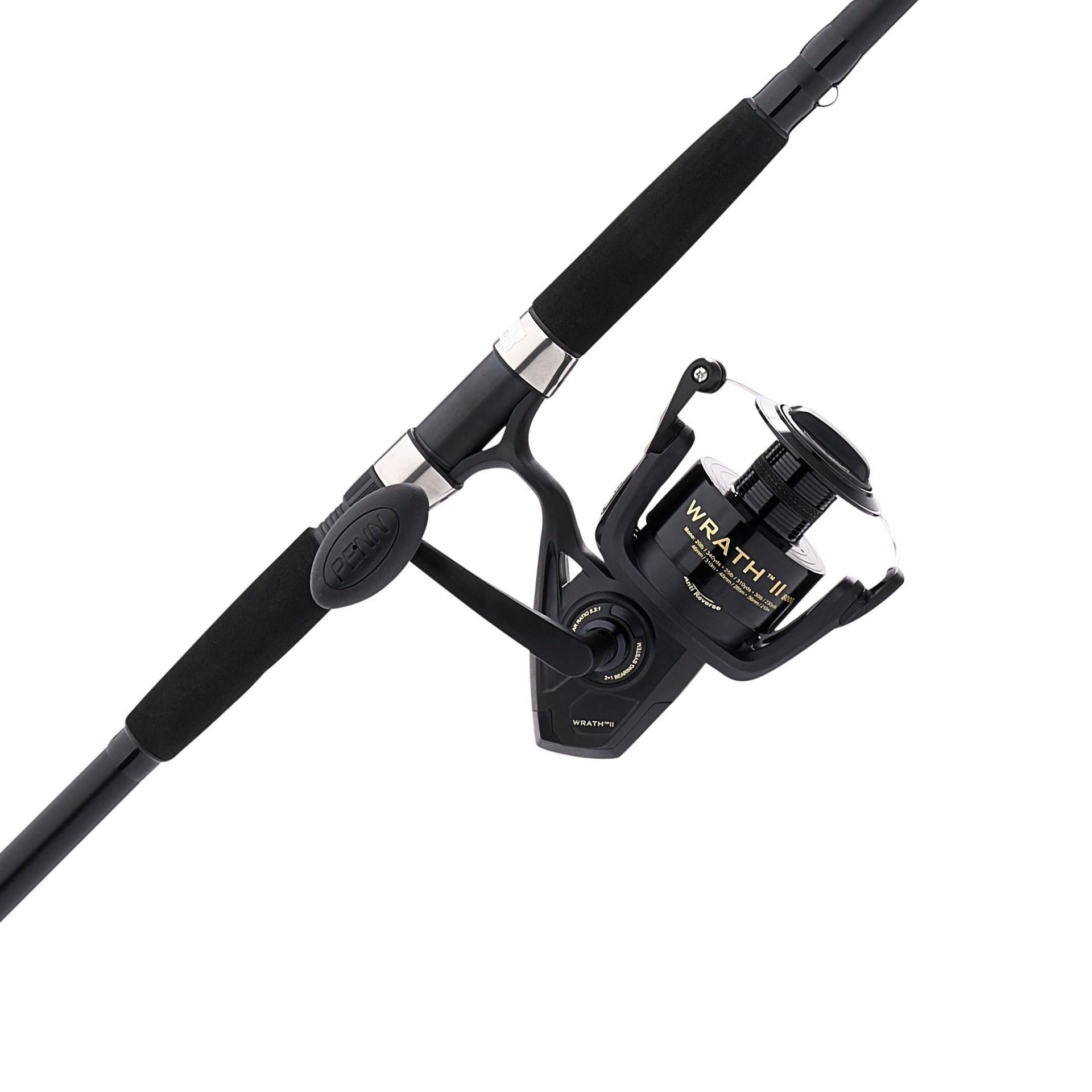 Wrath™ II Spinning Rod and Reel Combo - Premium Fishing Gear for Freshwater & Saltwater Anglers - Perfect for Bass, Trout, and Saltwater Fishing Adventures