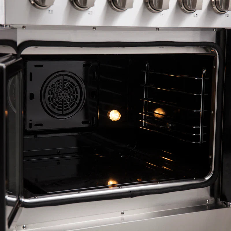 FORNO Galiano 30 Inch French Door Electric Range with Convection Oven - Stainless Steel FFSEL6917 30
