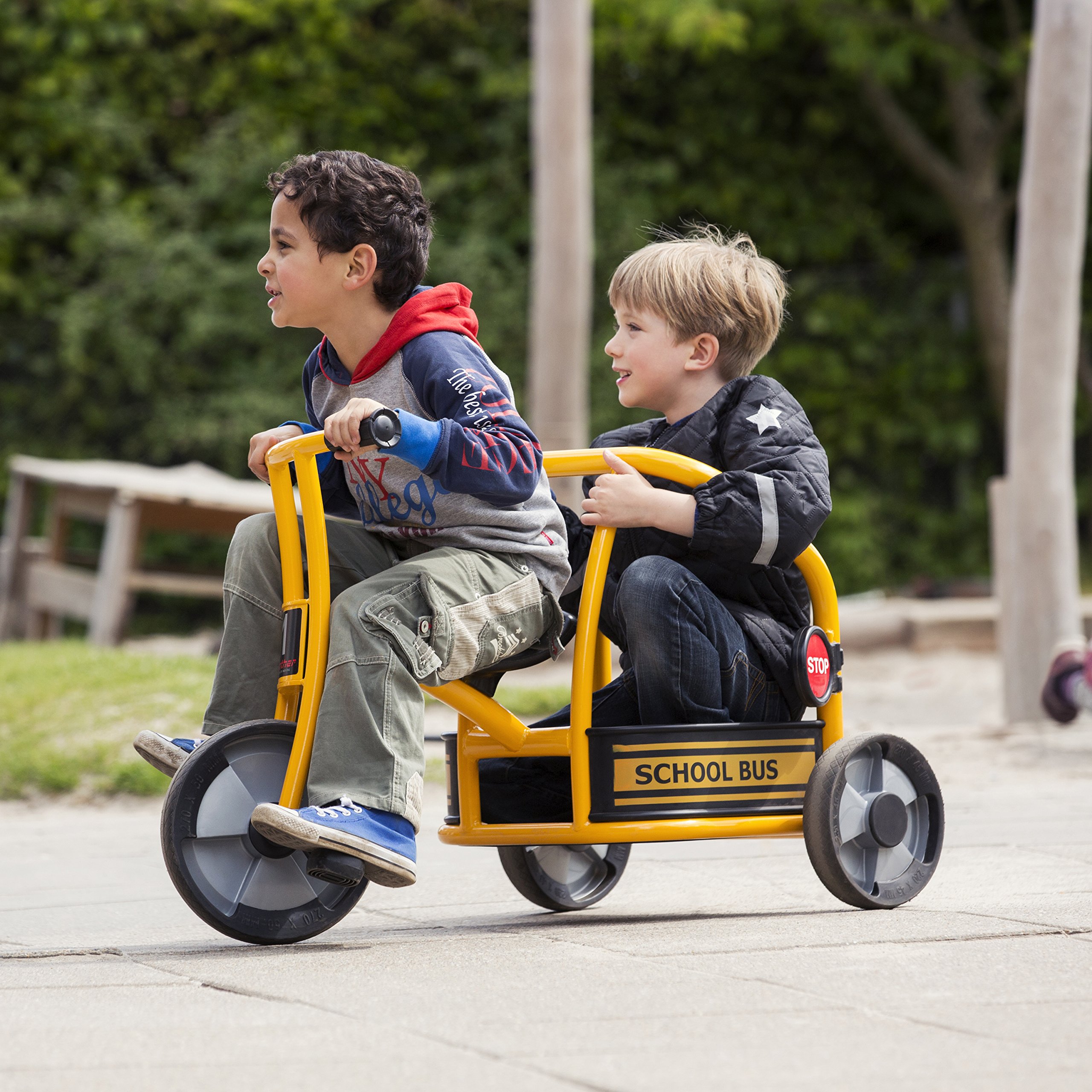 Winther School Bus Tricycle - Kids Ride-On Toy with Pedals for Outdoor Play, Perfect for Preschool Playgrounds and Backyard Fun