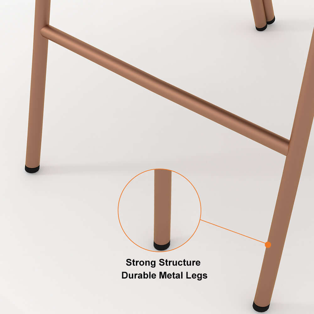 Modern Brown Dining Chairs Set of 2 - Faux Leather Upholstered & Sturdy Metal Frame - Perfect for Kitchen, Dining Room, and Small Spaces