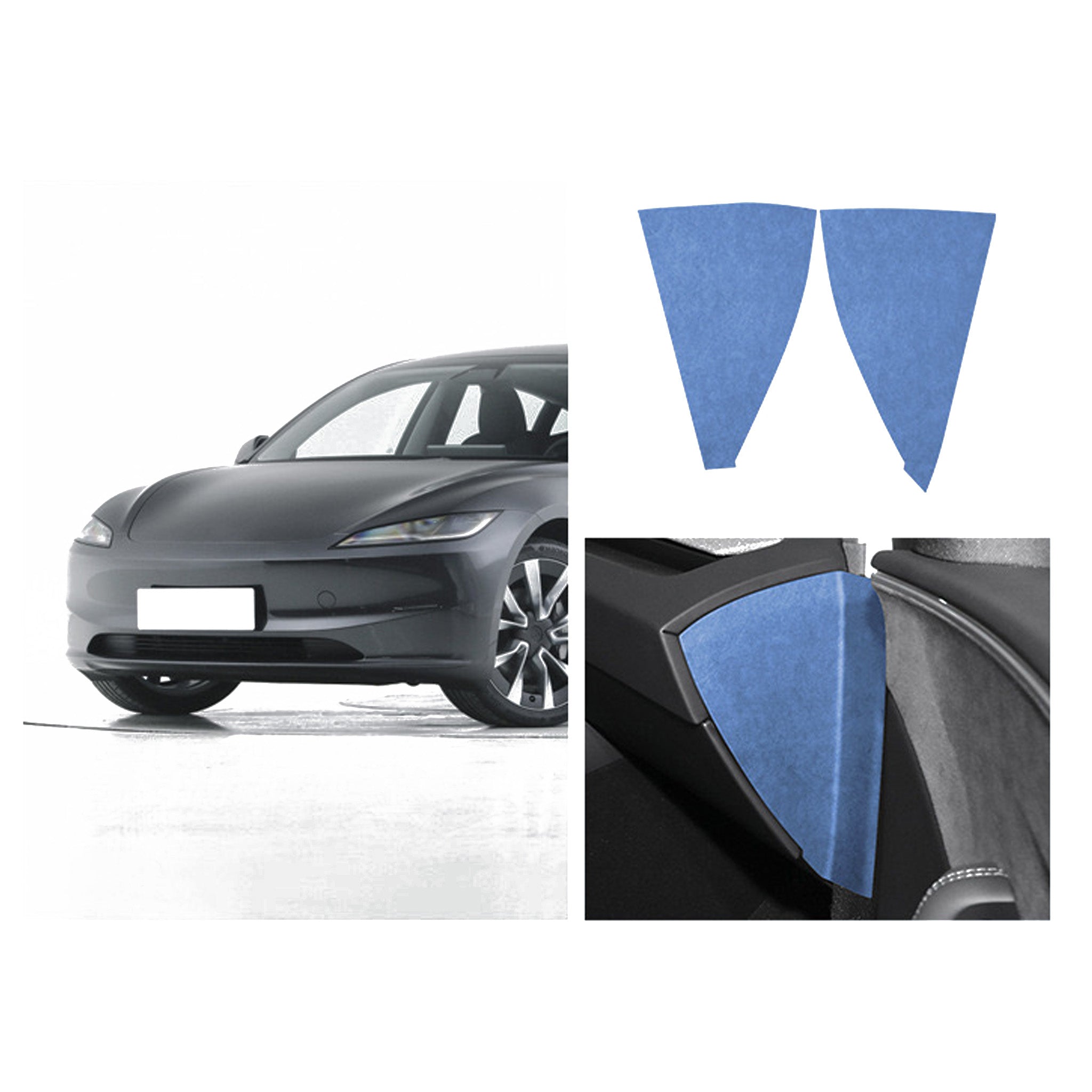 Tesla Alcantara Dash Side Panel Cover Trim for 2024+ Model 3 Highland - Premium Interior Upgrade for Enhanced Comfort & Style | Perfect for Daily Commutes & Road Trips