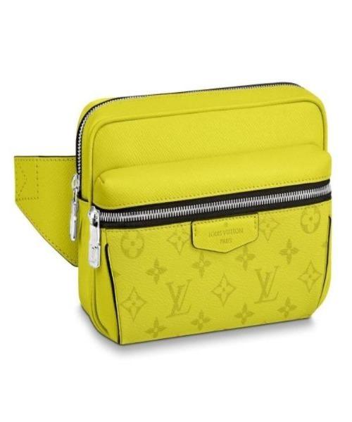 LV Outdoor Messenger Bag K45 Taiga Monogram Jaune - Stylish Crossbody Bag for Men, Waterproof Travel & Everyday Use