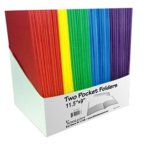 Two Pocket Folders - 9 x 12 Inches - Pack of 100 - Perfect for School, Office & Document Organization
