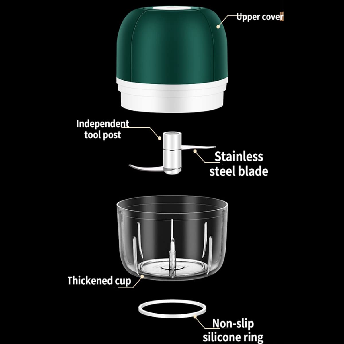 Electric Garlic Chopper & Masher - USB Rechargeable Mini Food Processor for Onions, Vegetables, Fruits (100ml/250ml) | Portable Kitchen Gadget for Cooking, Salads, Baby Food & Meal Prep - Perfect for Home & Travel Use