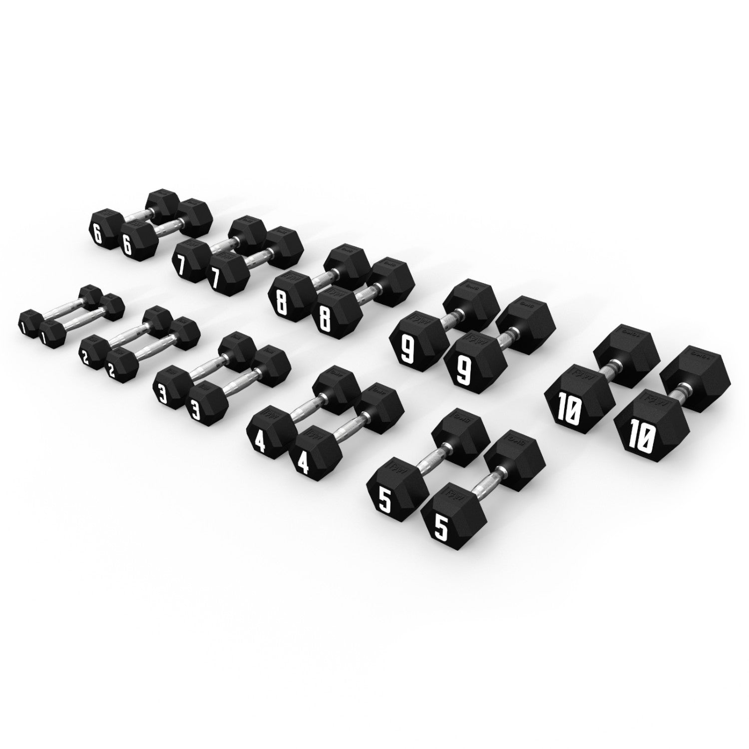 10KG Rubber Hex Dumbbell Set - Home Gym Equipment for Strength Training & Fitness Workouts