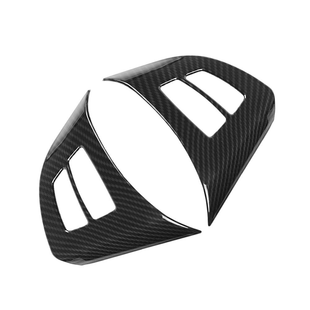 Premium ABS Plastic Carbon Fiber Steering Wheel Button Trim Cover - Pack of 2 Black Replacement Frame Decoration for BMW X5 E70 (2008-2013) - Upgrade Your Car Interior & Enhance Driving Experience