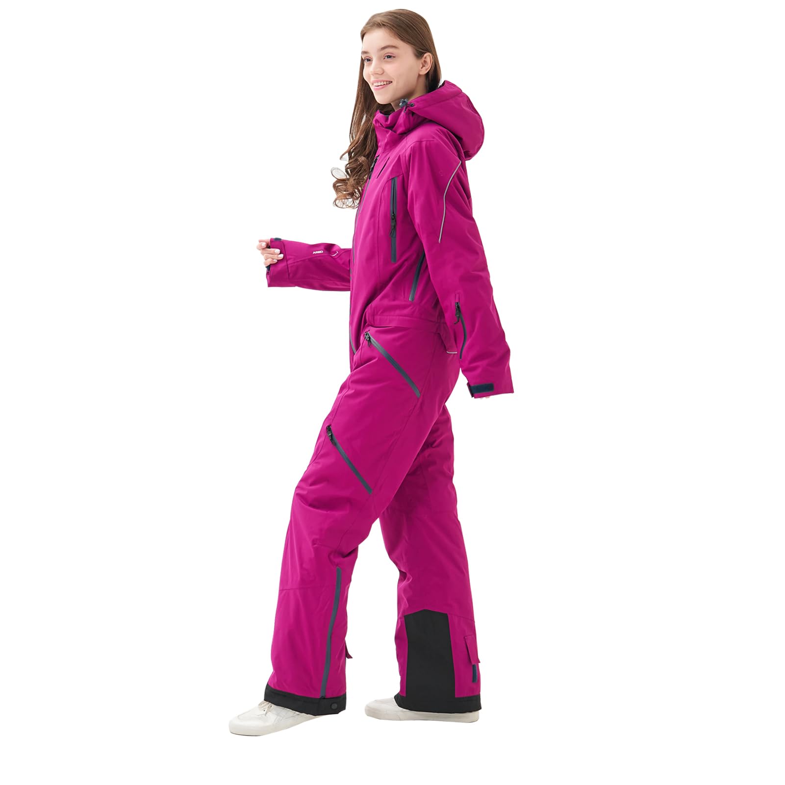Waterproof Insulated Women's Ski Suit - Warm Removable Hood Snow Jumpsuit for Skiing & Snowboarding | Winter Sports & Outdoor Activities
