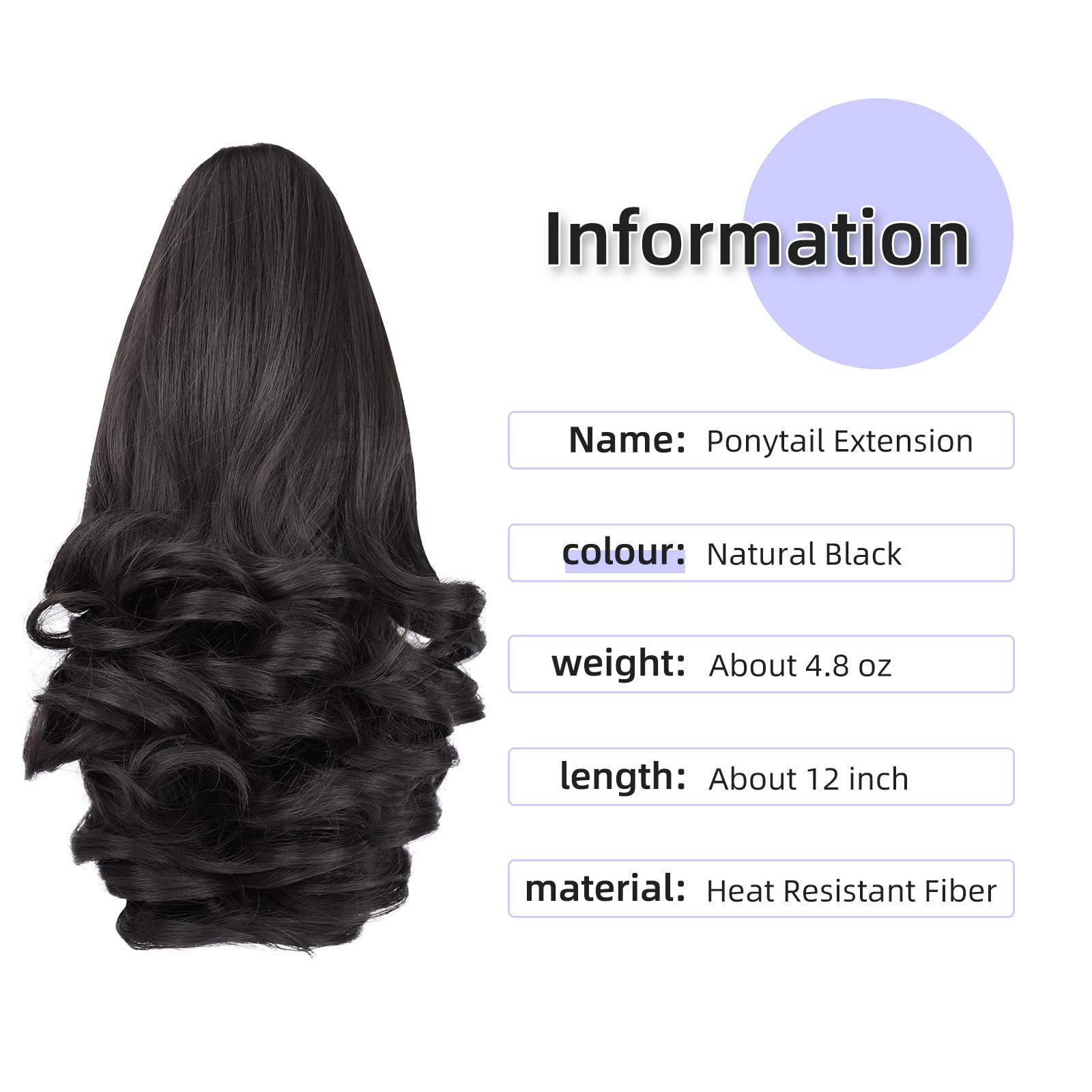 Natural Straight Ponytail Hair Extension with Claw Clip - Seamless Blonde Brown Black Hairpiece for Women - Perfect for Parties, Weddings & Everyday Styling