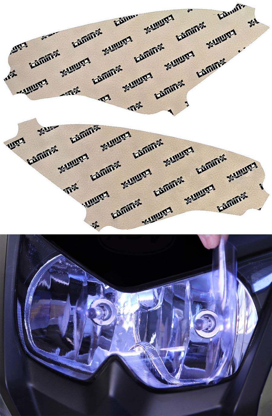 Lamin-x Blue Headlight Covers for Kawasaki Ninja 400 (2018-2023) - Custom Fit Protective Film - Motorcycle Accessories for Night Riding & Style Enhancement