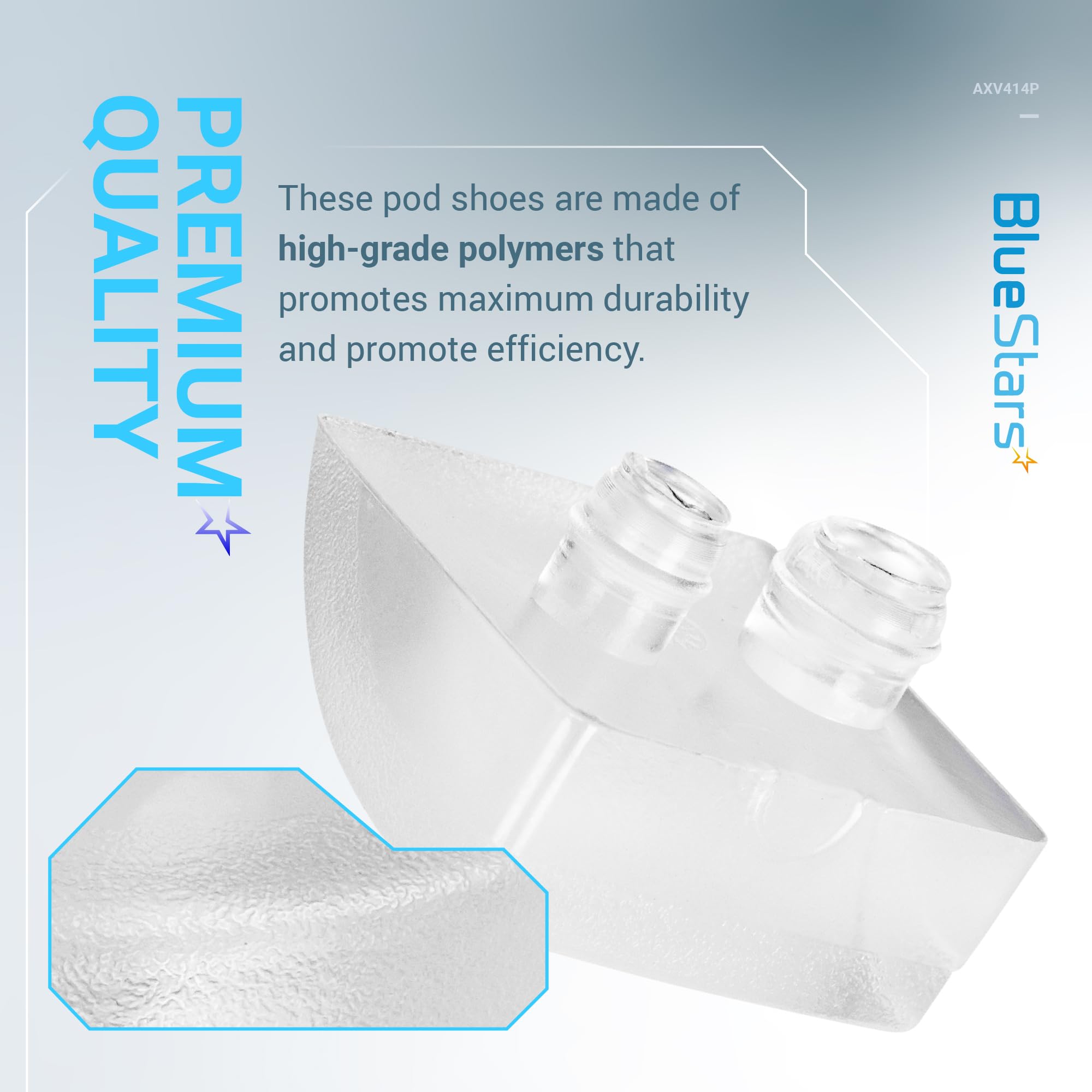 BlueStars AXV414P AXV014P Pool Vac Cleaner Pod Shoe Replacement Part - Compatible with Hayward Navigator & Pool Vacuum Cleaners - Pack of 8 - Ideal for In-Ground & Above-Ground Pool Maintenance