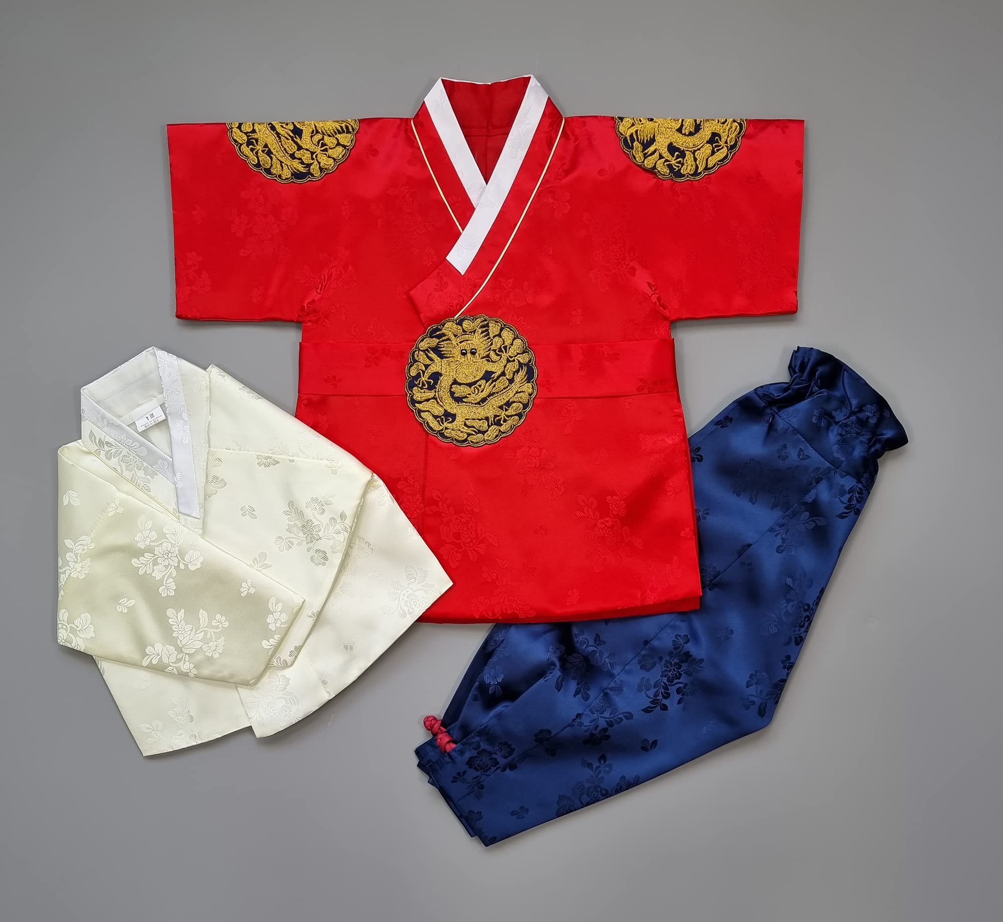 Traditional Korean Hanbok for Baby Boys - Red Dol Hanbok for 1st Birthday & 100 Days Celebration (Ages 1-10) - Perfect for Doljanchi Parties, Korean Cultural Events & Photo Shoots