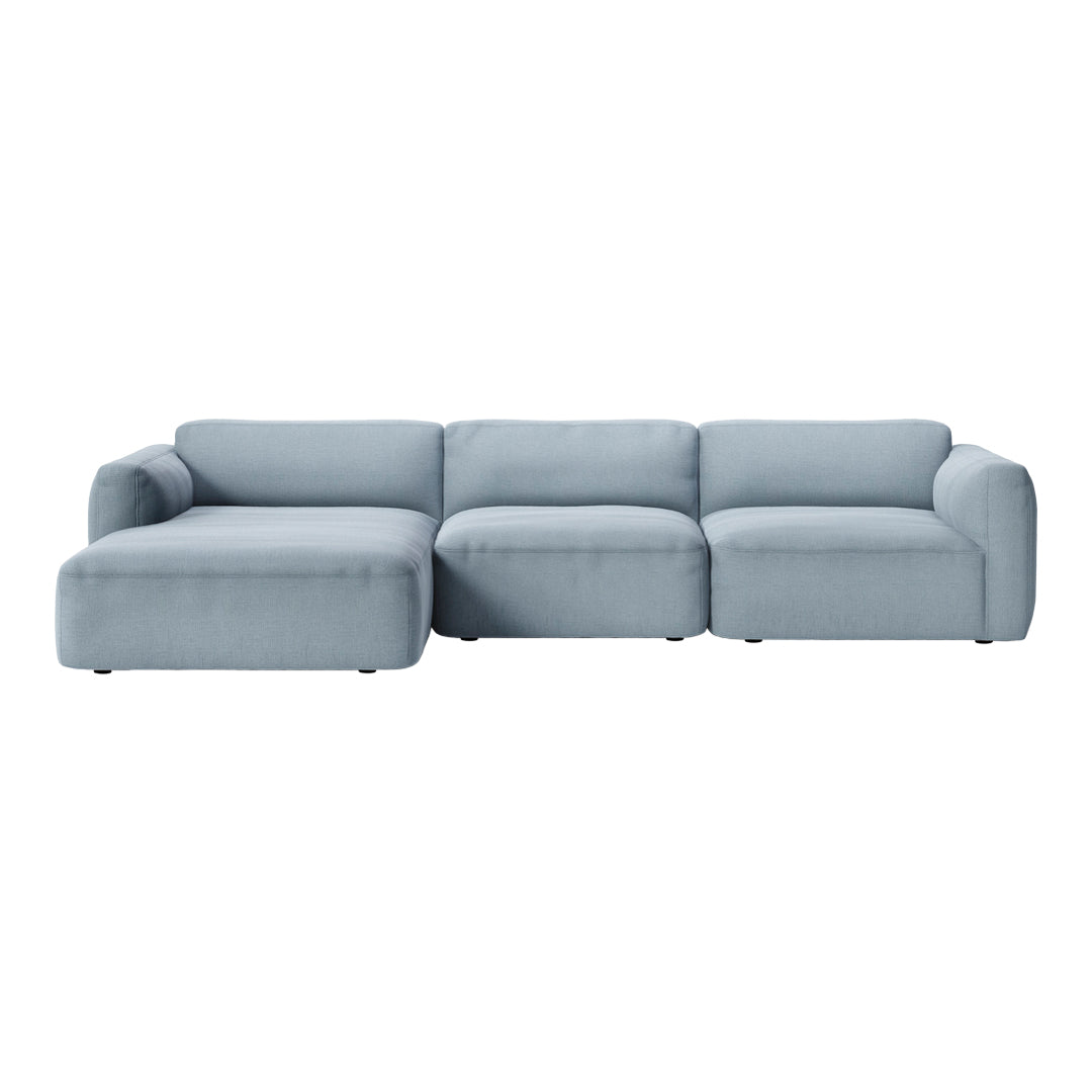 Develius Mellow Models E & F 3-Seater Sofa with Chaise Lounge - Modern Living Room Furniture for Small Spaces, Comfortable Sectional Couch for Apartments and Home Theater
