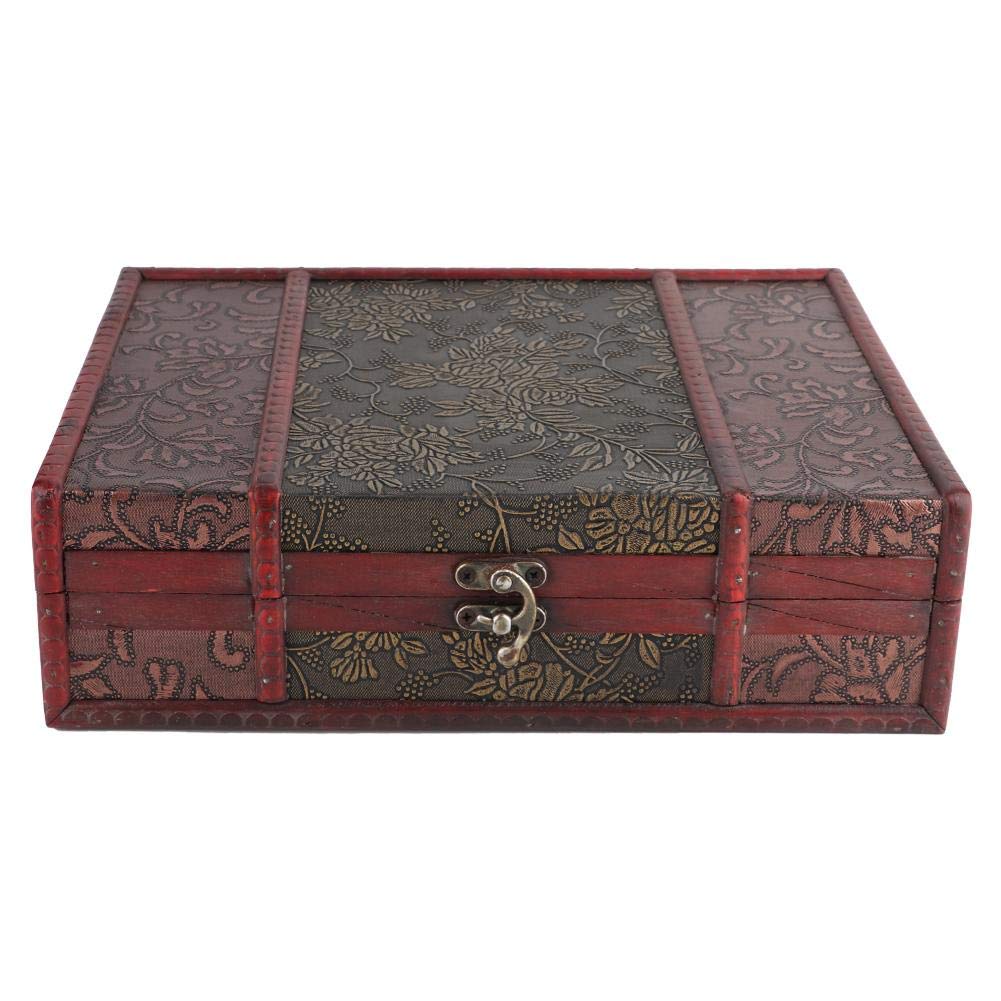 Handcrafted Vintage Wooden Jewelry Storage Box with Alloy Buckle - Desktop Organizer for Rings, Earrings & Necklaces | Perfect for Home Decor, Gift Giving & Jewelry Display