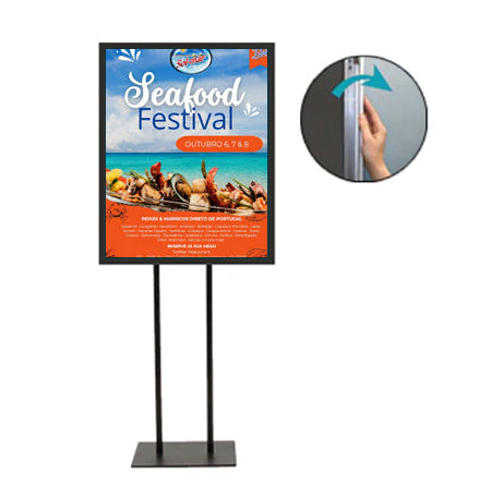 Double Pole Floor Stand 17x22 Sign Holder | 1 1/4