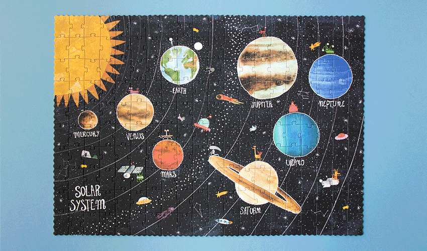 Londji Glow in the Dark Planets Puzzle - Educational Space Toy for Kids, 100-Piece Jigsaw with Glowing Solar System - Perfect for Bedtime Play & STEM Learning