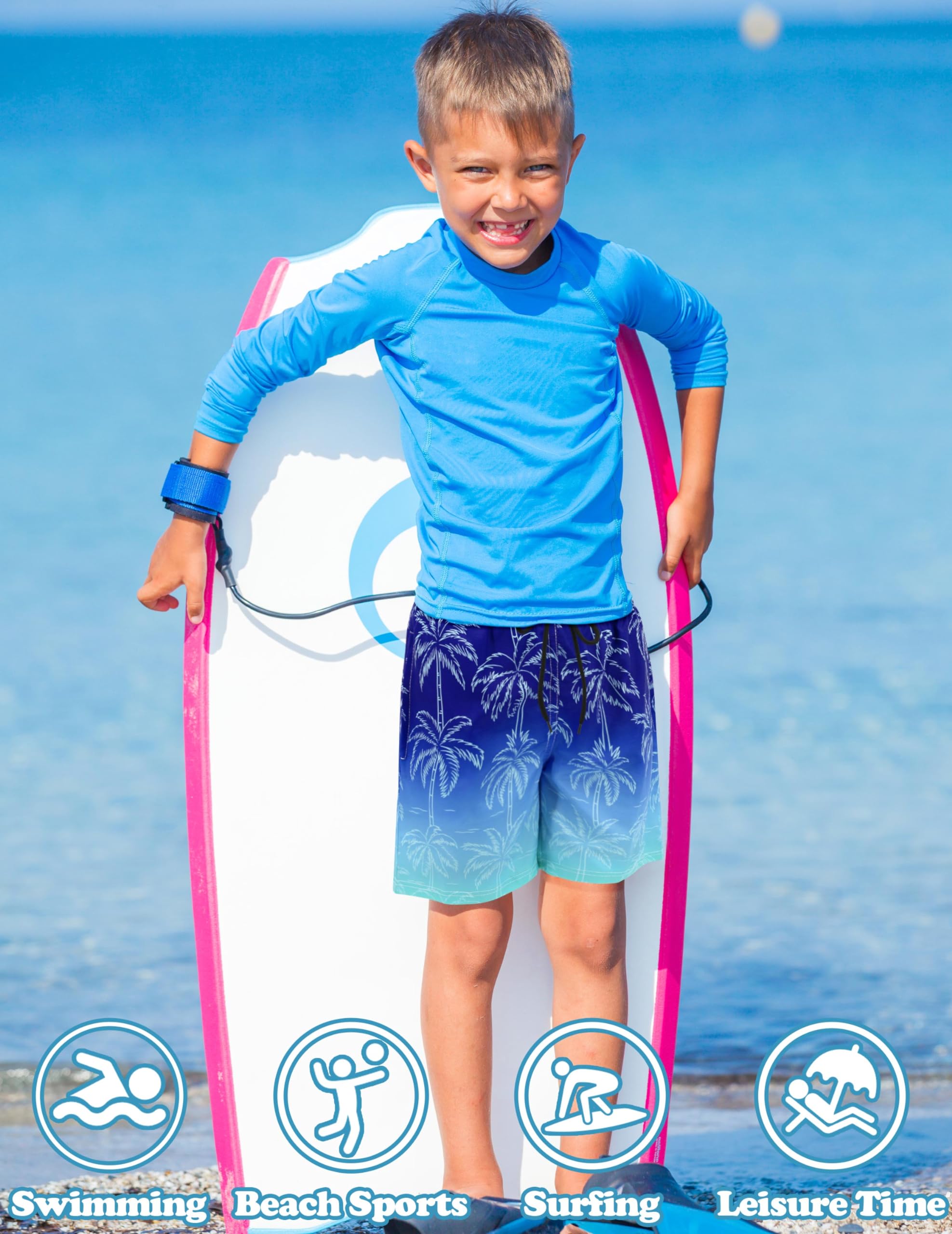 **Boys Swim Trunks with Compression Liner - Quick Dry Bathing Suits for Kids & Teens | Beach, Pool & Water Sports**