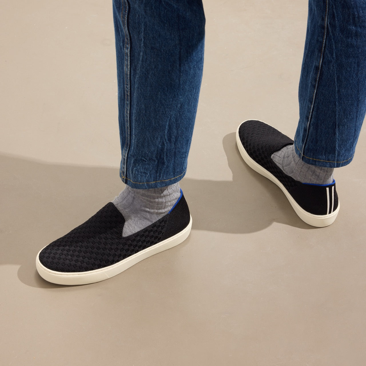 The Original Slip-On Sneakers for Men & Women - Comfortable Black Sand Casual Shoes for Walking, Travel & Everyday Wear