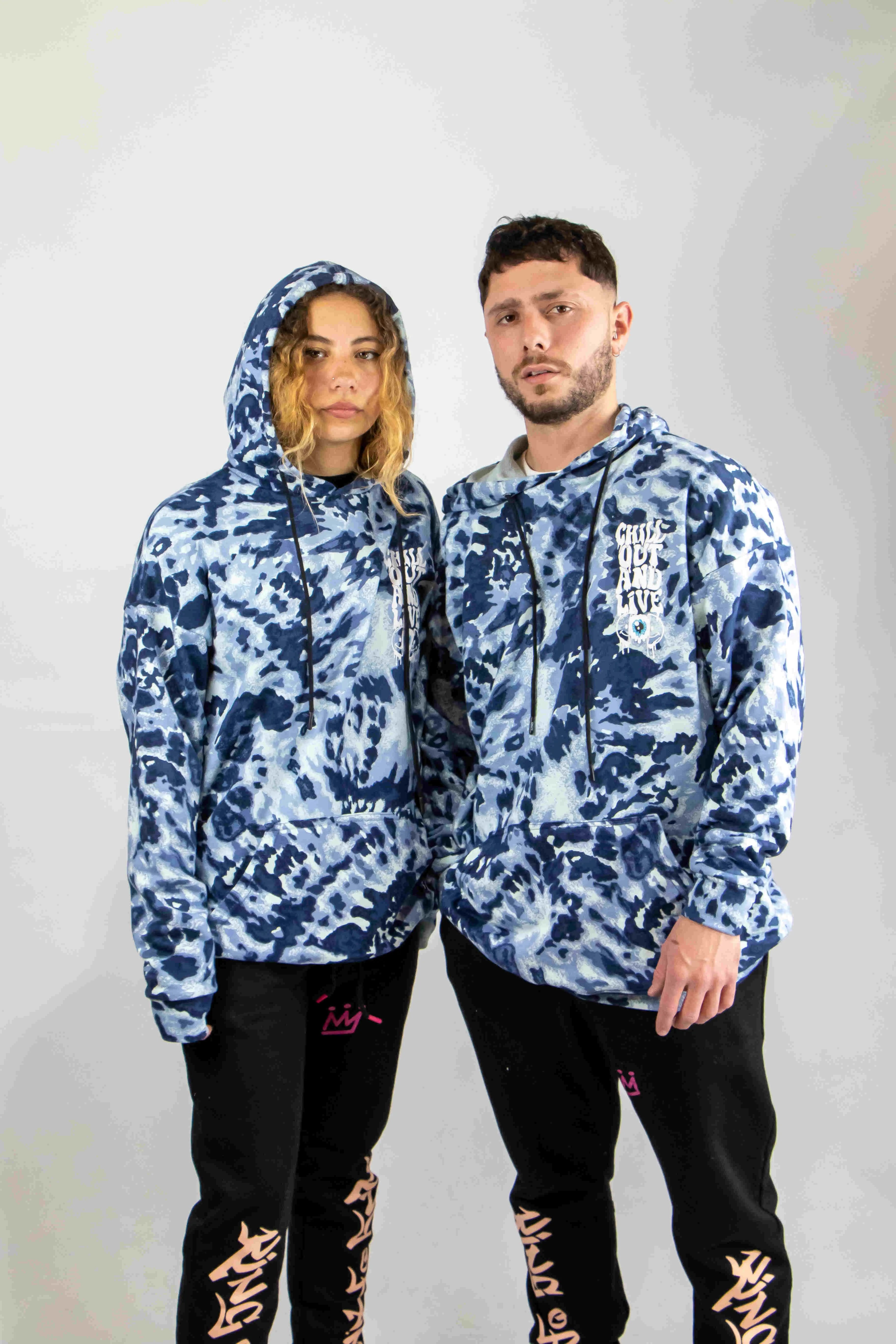 Buzo Ocn Melbourne Batik Azul - Stylish Blue Batik Print Hoodie for Men & Women | Perfect for Casual Wear, Street Fashion, and Everyday Comfort