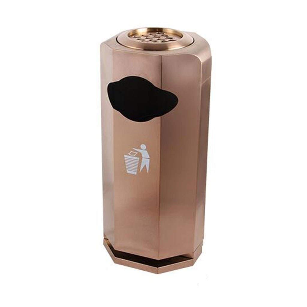 Premium Stainless Steel Trash Can with Ashtray - Diamond Pattern Garbage Bin for Hotel Lobby, Office, Garden, Bathroom & Outdoor Use - Durable & Stylish Waste Bin for Home & Commercial Spaces