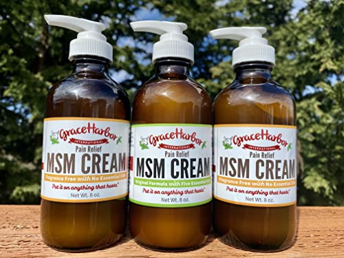 MSM Cream for Joint & Muscle Relief - 8oz Bottle (Essential Oils & Fragrance Free Options) - Perfect for Arthritis Pain, Sports Recovery & Skin Care
