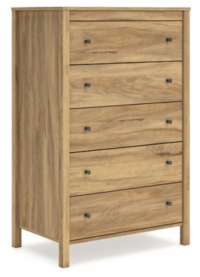 Bermacy 5-Drawer Chest Dresser for Bedroom - Solid Wood Storage Organizer with Smooth Gliding Drawers | Perfect for Clothes, Linens, and Home Organization