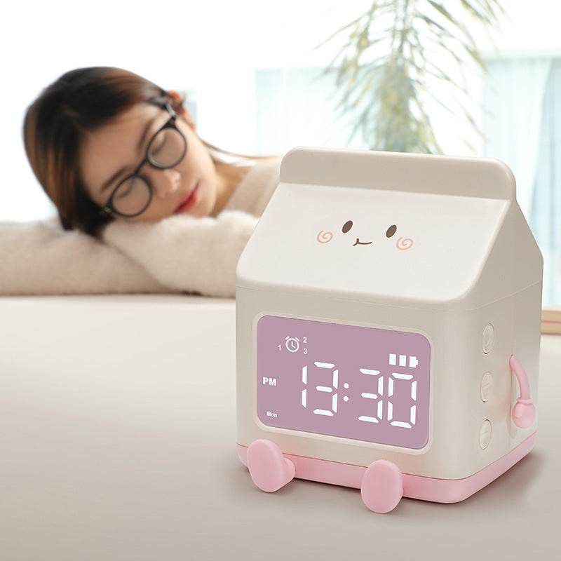 Kawaii Milk Carton Alarm Clock - Cute & Functional Bedroom Decor for Kids & Teens | Wake Up in Style
