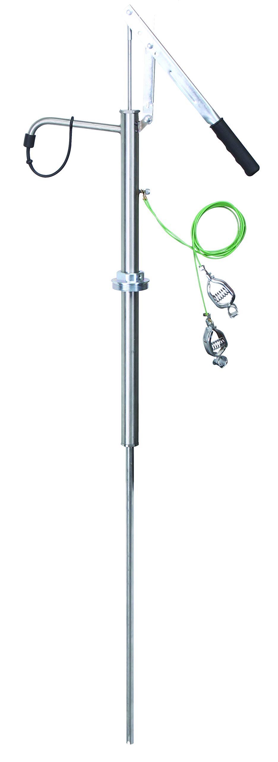 Groz 44148 Manual Safety Pump for 15-55 Gallon Drums | Stainless Steel Lever Action Hand Pump | Ideal for Chemical Transfer, Oil Dispensing & Industrial Liquid Handling