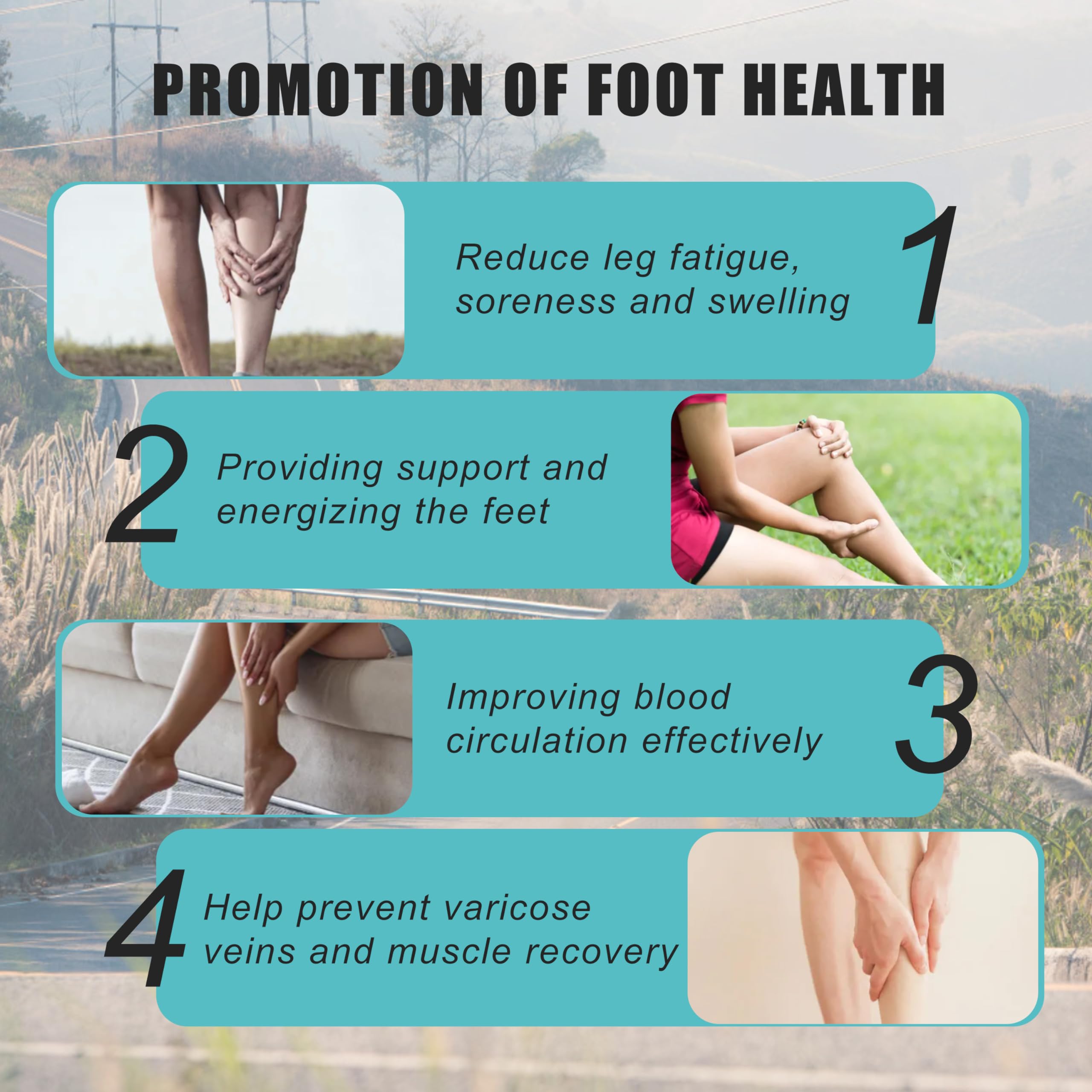 4 Pairs Plus Size Compression Socks for Women & Men (15-20mmHg) - Wide Calf Knee High Support Stockings for Circulation, Travel & Work - Breathable Medical Compression Socks for Nurses, Athletes & Pregnancy