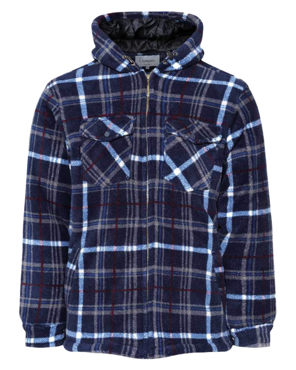 Champion Dumfries Men's Hooded Lumberjack Fleece Jacket - Warm Winter Coat for Outdoor Activities, Camping & Casual Wear