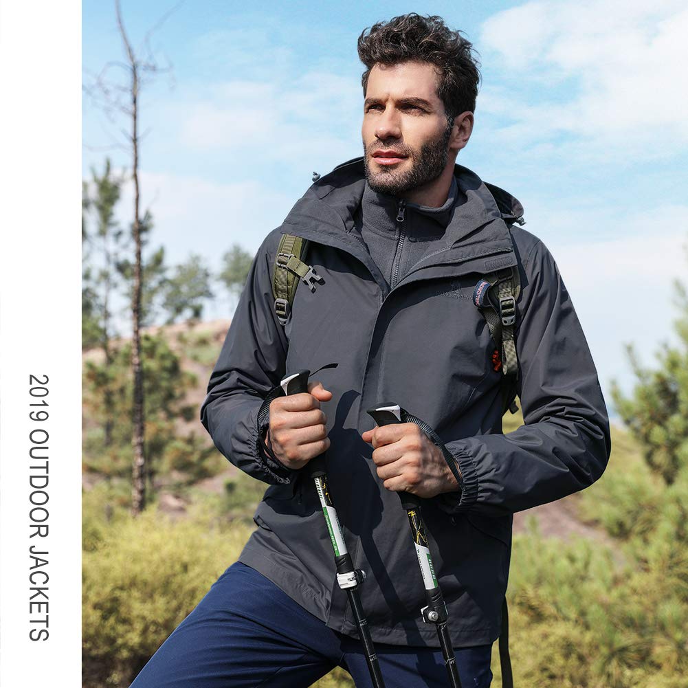 CAMEL CROWN Men's 3-in-1 Waterproof Ski Jacket - Winter Snow Jacket with Windproof Hood & Warm Fleece Liner - Perfect for Skiing, Snowboarding & Cold Weather Outdoor Activities