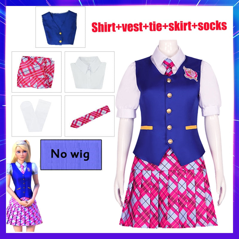 Anime Movie Barbie Costume for Women - Margot Robbie Delancy Cosplay Outfit, JK Uniform Halloween Carnival Party Dress Set | Perfect for Cosplay, Halloween, Themed Parties & Anime Conventions