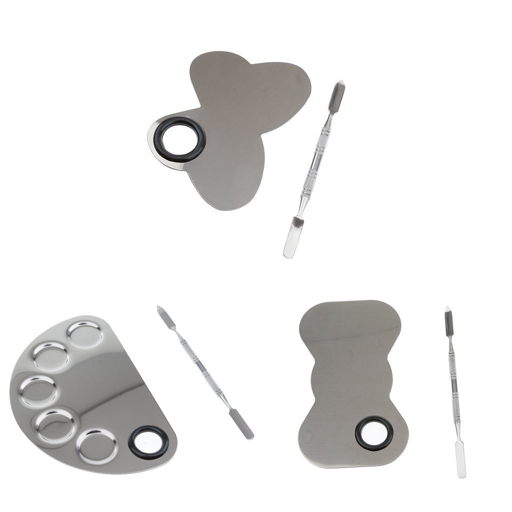 Professional Stainless Steel Cosmetic Makeup Palette Spatula Mixing Tool Kit - Durable Salon-Grade Makeup Artist Accessories for Foundation, Cream, and Paint Blending - Perfect for Makeup Artists, Salons, and DIY Beauty Enthusiasts
