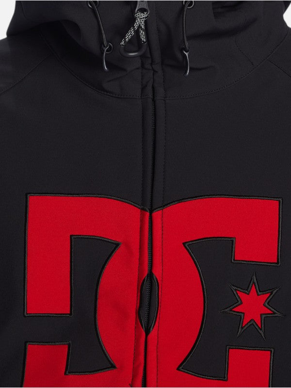 DC Snow Spectrum Softshell Jacket for Men & Women - Waterproof Windproof Winter Coat - Black & Red - Ideal for Skiing, Snowboarding & Outdoor Adventures