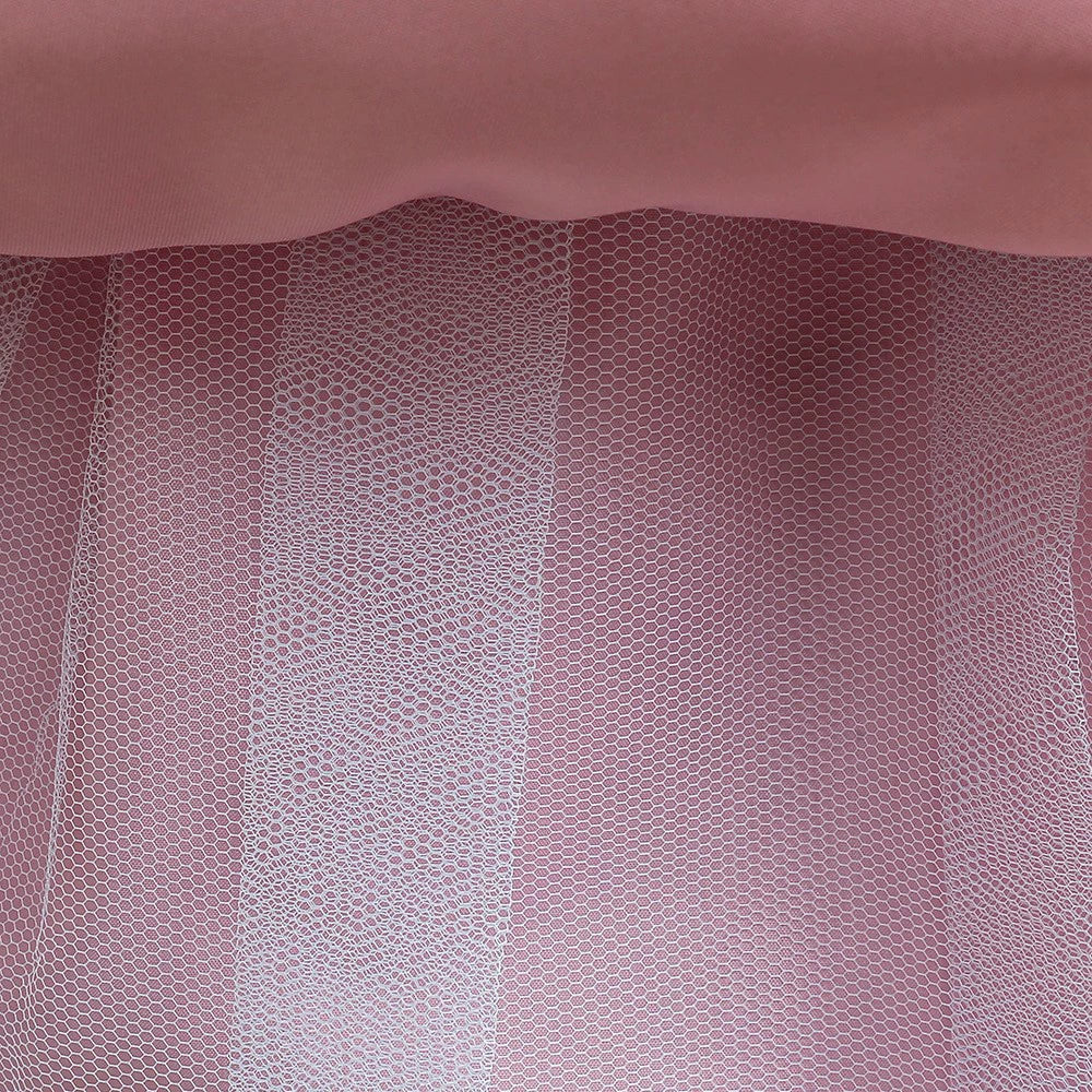 Pink Princess Round Floor Length Satin Flower Girl Dress for Weddings, Pageants & Special Occasions