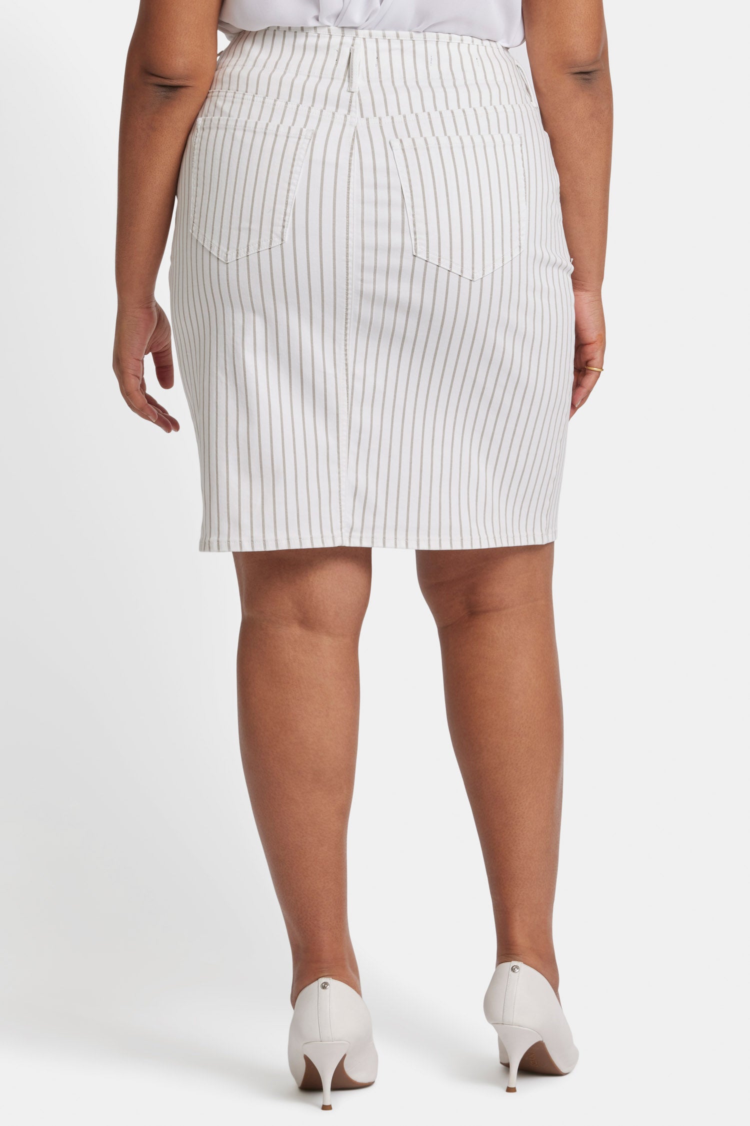 Petite Plus Size High Waist Skirt - Striped Beach & Cruise Wear for Summer Vacations & Tropical Getaways