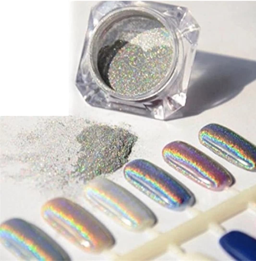 NAILSBAR Professional Holographic Laser Rainbow Nail Chrome Powder Dust - Metallic Pigments for Nail Art Decoration & Manicure - Perfect for Salon, Home DIY, and Special Occasion Nail Designs