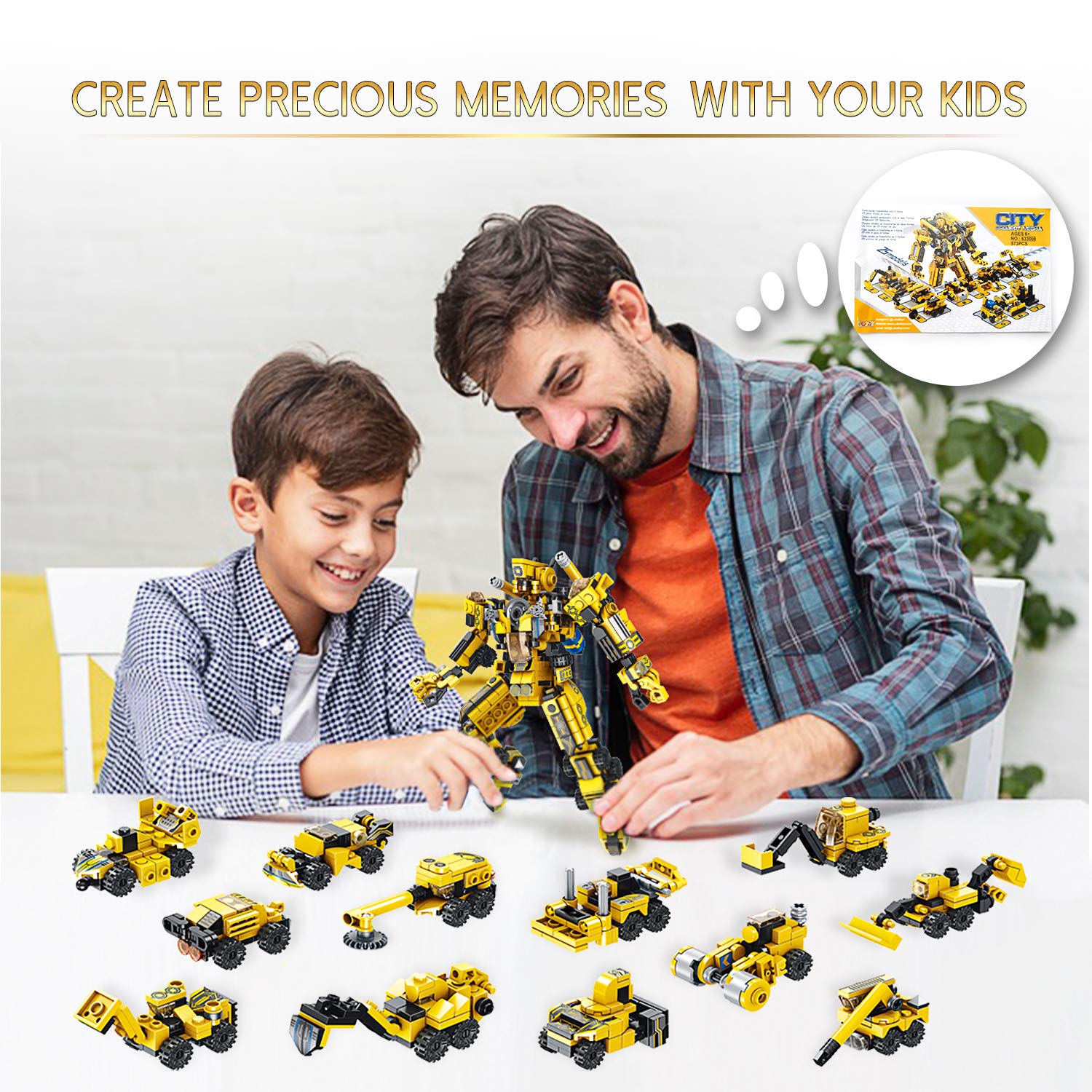 STEM Robot Building Kit for Kids Ages 6-11 - 573pcs Engineering Construction Toy with Vehicles, Educational Science Gift for Boys & Girls - Perfect for School Projects, Birthday Gifts & Creative Play