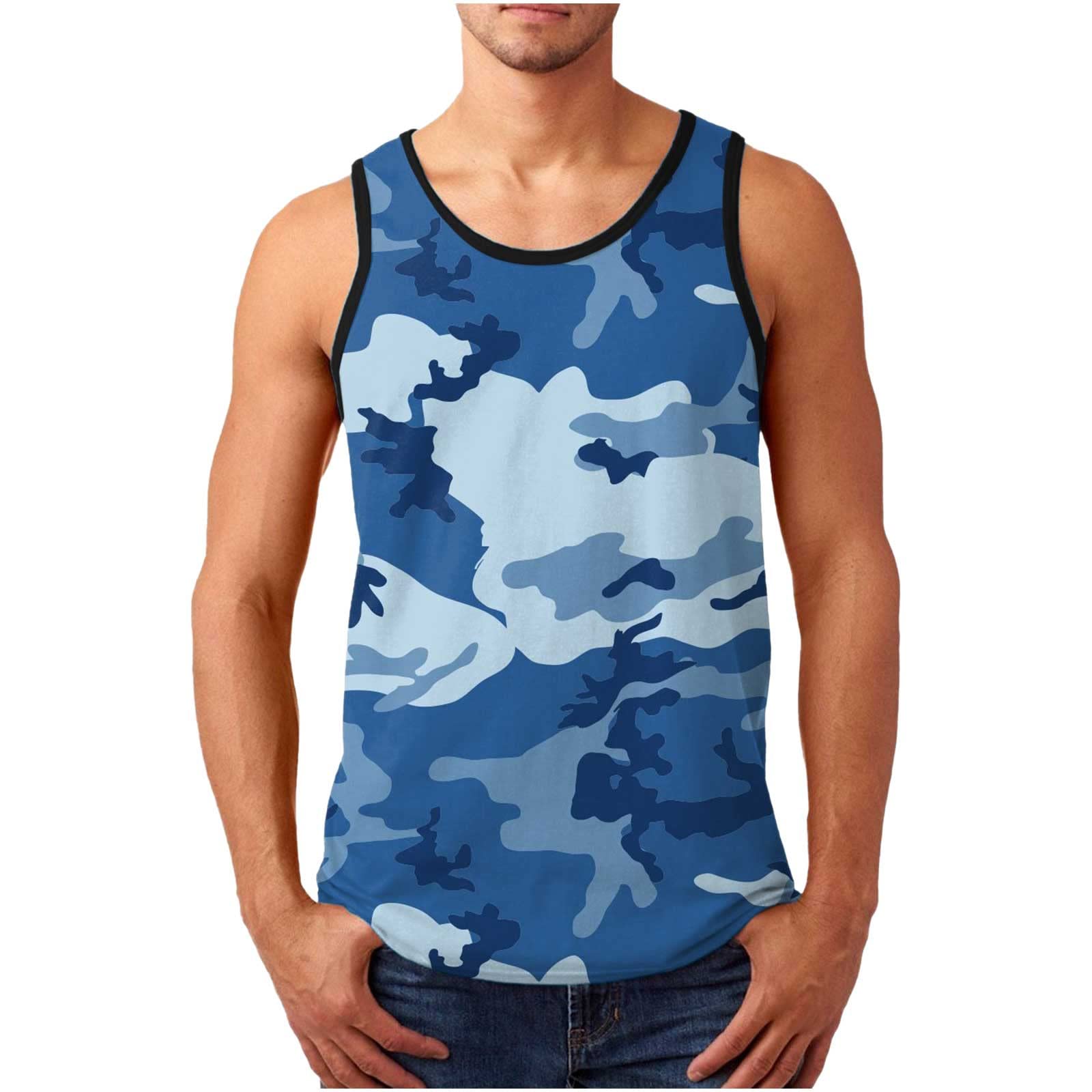 Hoyomi Men's Summer Gradient Striped Tank Top - Slim Fit Sleeveless Gym Shirt, Breathable Polyester Crew Neck T-Shirt for Workout, Running & Casual Wear
