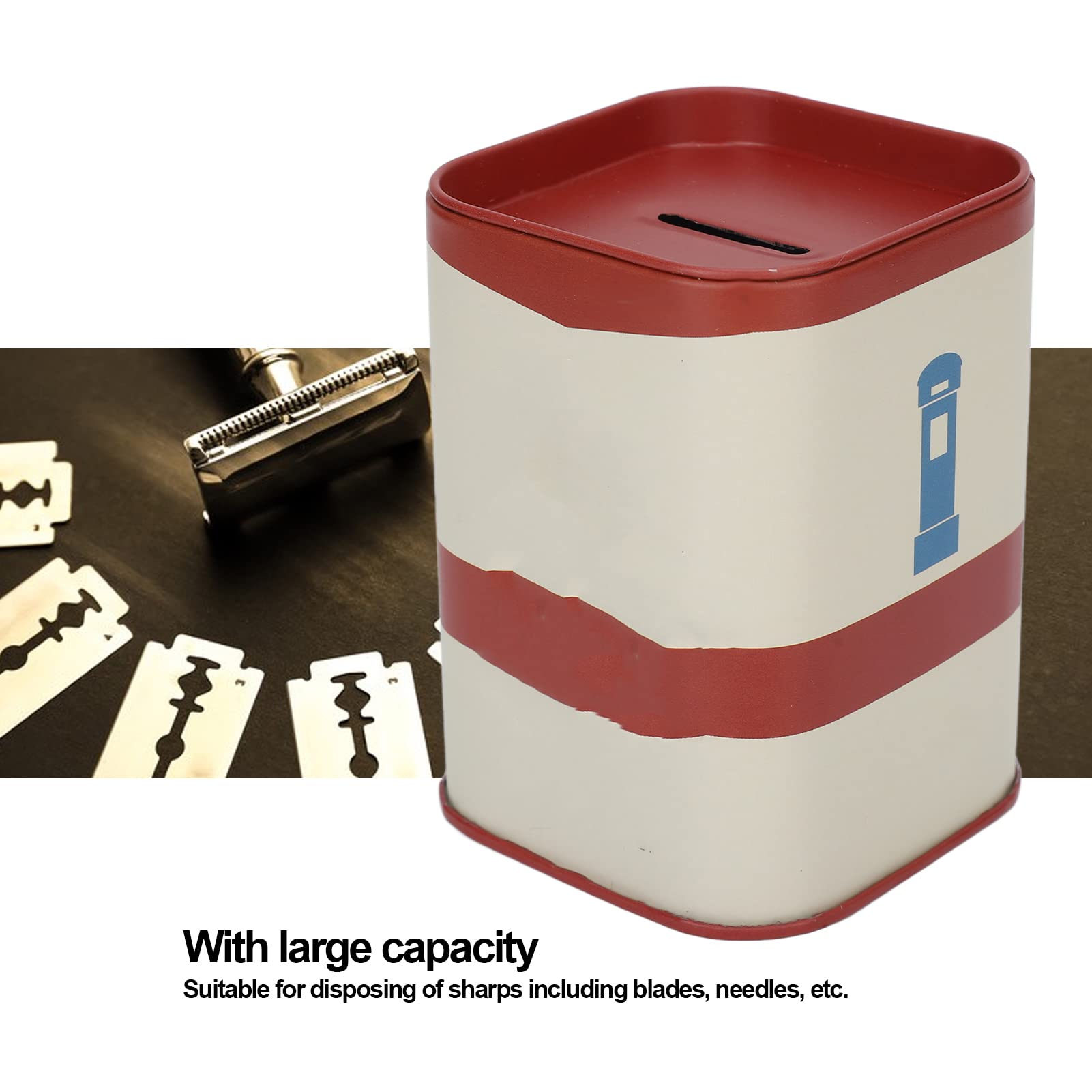 ANKROYU Large Capacity Razor Blade Disposal Case - Detachable Barber Waste Blades Storage Box (Red) | Safe & Convenient Razor Blade Disposal for Home & Salon Use