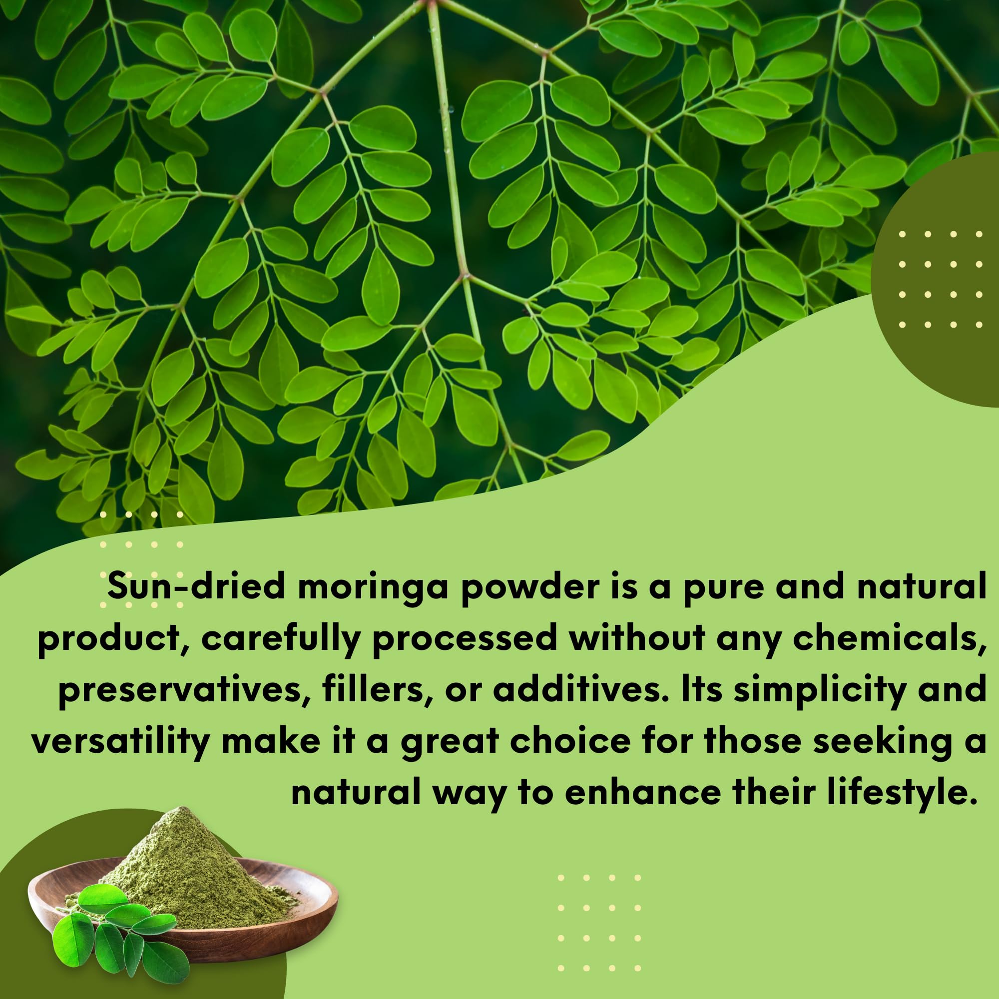 Premium Organic Moringa Oleifera Leaf Powder - 100% Pure Indian Superfood (5.3oz) | Rich in Vitamins & Antioxidants | Boost Immunity & Energy | Perfect for Smoothies, Teas & Healthy Morning Drinks