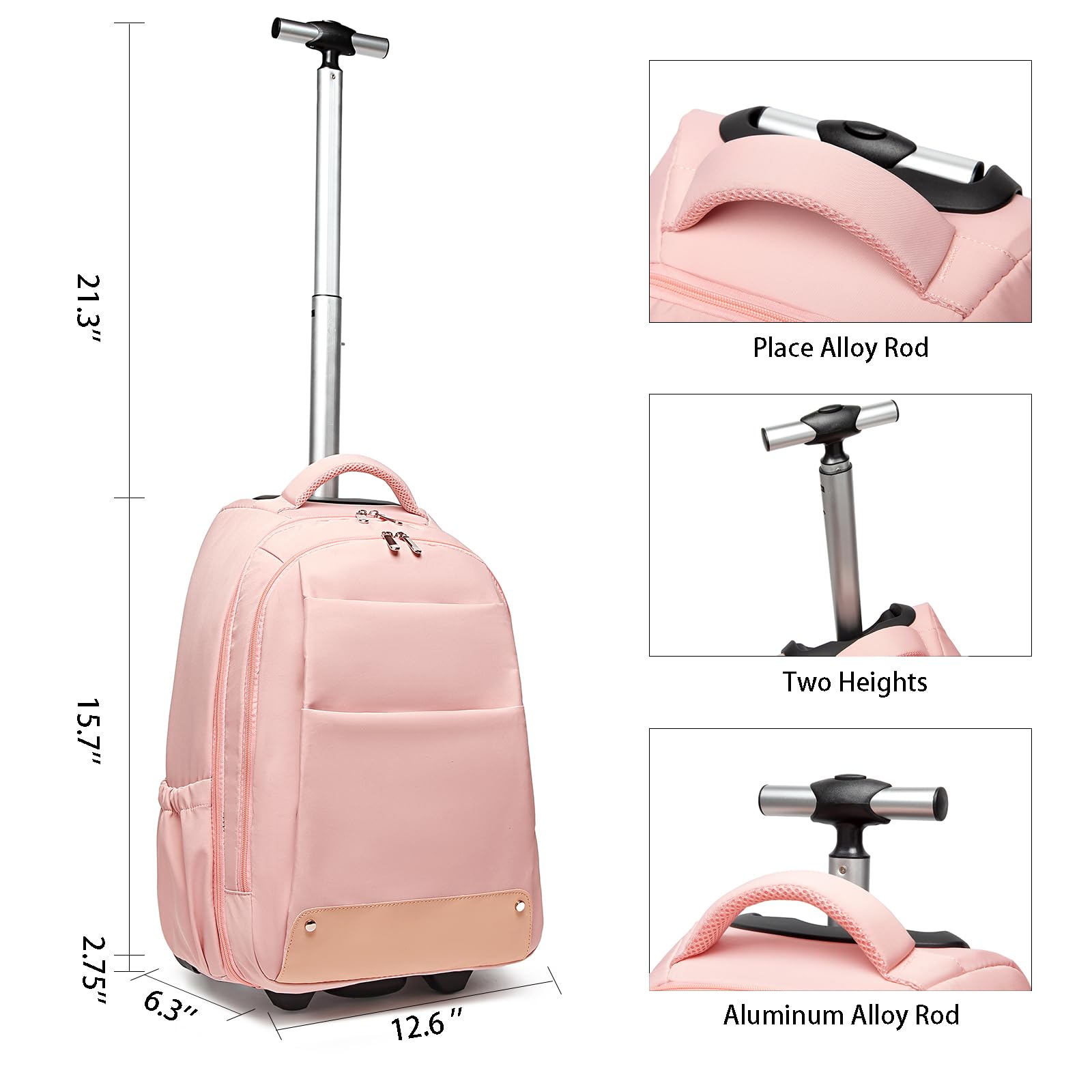 Seyfocnia 17 Inch Rolling Laptop Backpack with Wheels - Wheeled Travel Backpack for Men & Women - Perfect for Business Trips, College Students and Airplane Carry-On Luggage