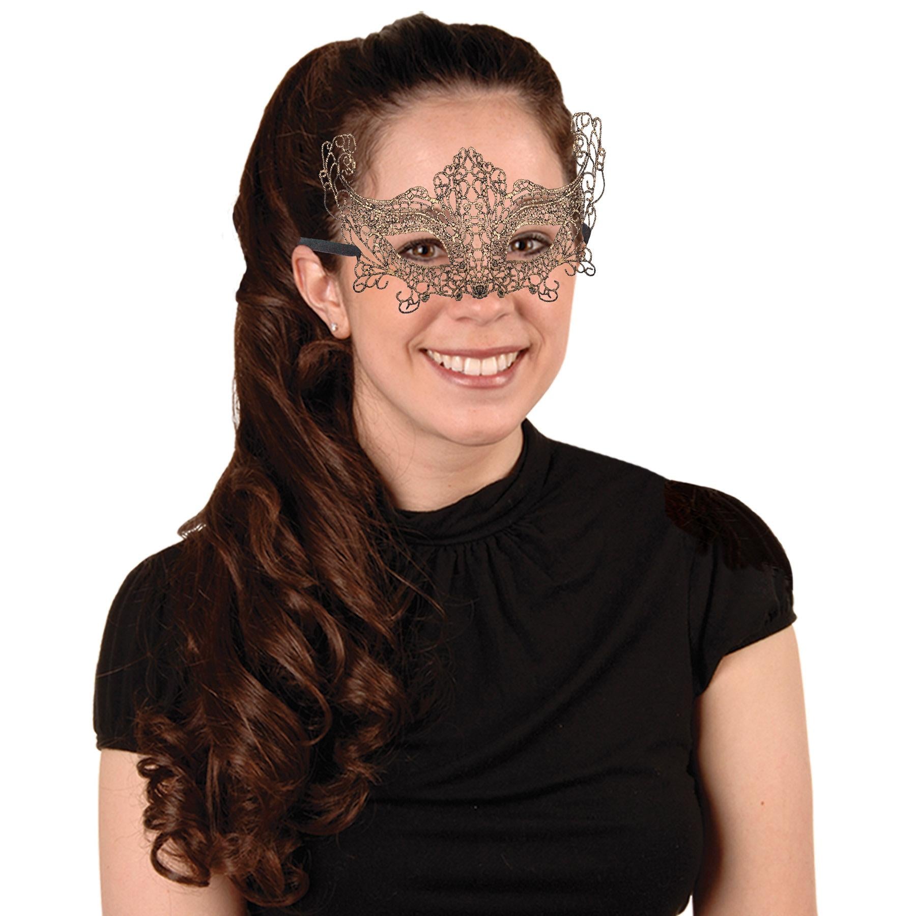 12 Pack Beistle Lace Masks - Halloween Party Supplies, Costume Accessories for Adults & Kids - Perfect for Halloween, Mardi Gras, and Costume Parties