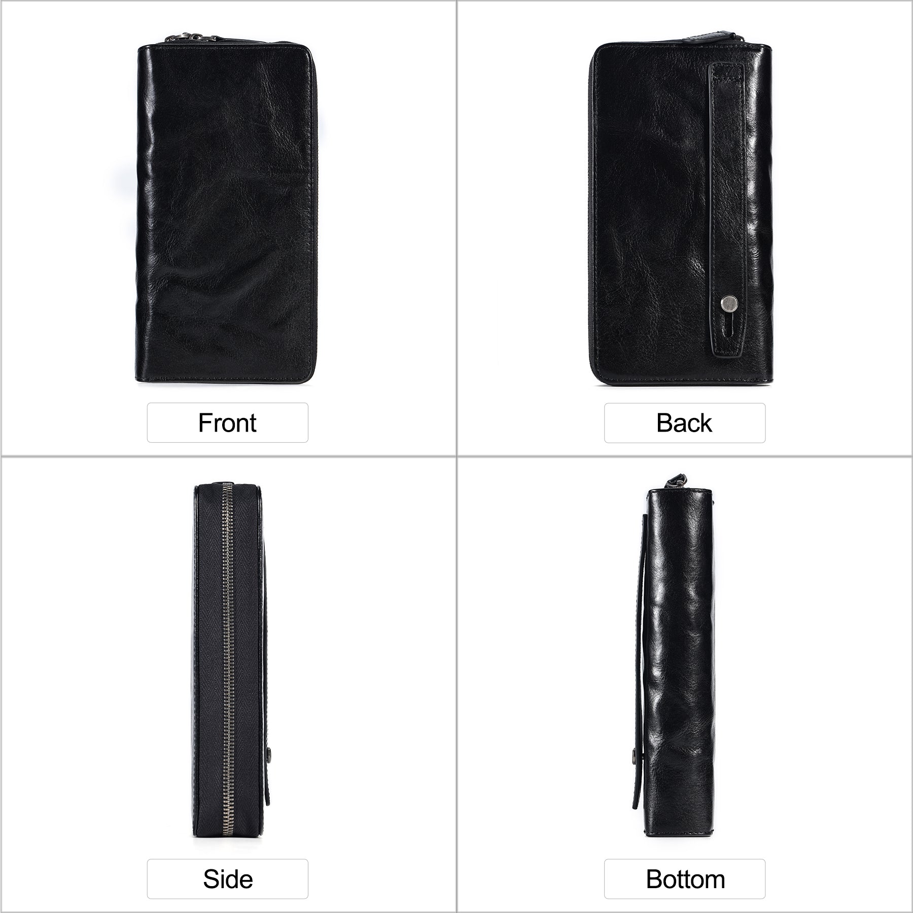 Men's RFID Blocking Leather Wallet - Slim Bifold Wallet for Men with Credit Card Slots & ID Window - Perfect for Travel, Business & Everyday Use